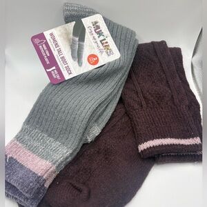 Muk Luks Women's Tall Boot Socks - Gray and Brown